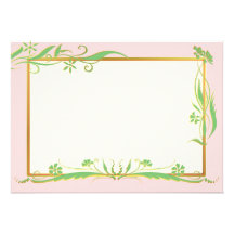 Verde y ornamento floral del oro comunicados personalizados