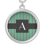 Verde y rayas negras del monograma grimpolas personalizadas