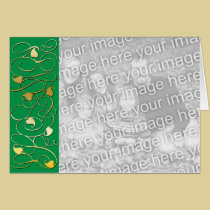 Verde y tarjeta de Navidad afiligranada de la foto tarjetas