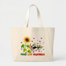 Verduras del amor de la paz bolsas de mano
