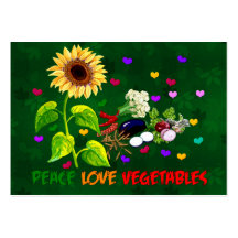 Verduras del amor de la paz plantillas de tarjetas personales