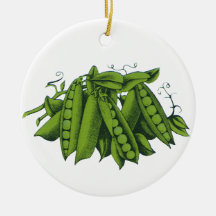 Verduras del vintage; Guisantes rápidos de azúcar Adorno De Navidad