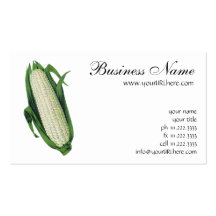 Verduras del vintage; Maíz en la mazorca blanco Plantillas De Tarjetas De Visita