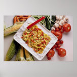 Verduras mezcladas, placa de ensalada posters