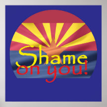 VERGÜENZA de Arizona EN USTED impresión del POSTER