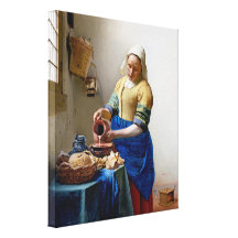Vermeer - la lechera - obra maestra del vintage lona envuelta para galerías