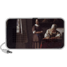 Vermeer - señora Writing una pintura de la letra iPhone Altavoz