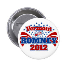 Vermont con Romney 2012 Pin