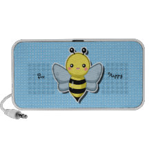 Versión feliz del azul de los altavoces de la abej