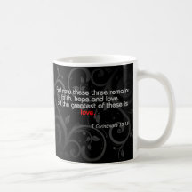 Verso de la biblia del amor, negro/rojo taza