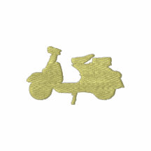 Vespa retra capuchas bordadas