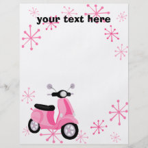 Vespa rosada tarjetón