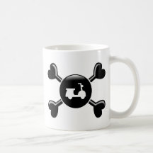 Vespas de la bandera pirata taza de café