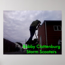 Vespas de la tormenta de Bobby Clattenburg Poster