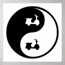Vespas de Yin Yang Posters