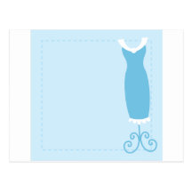 Vestido: Boda con clase en azul Tarjetas Postales