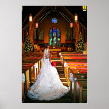 Vestido de boda del blanco puro del navidad blanco poster