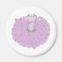 Vestido rosado de la bailarina imán para frigorifico