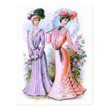 vestidos de la moda de los 1900s tarjeta postal