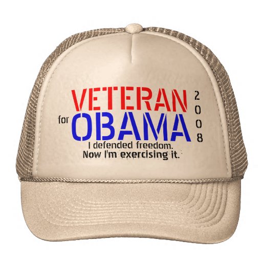 Veterano para Obama - el casquillo de Poltical Gorro
