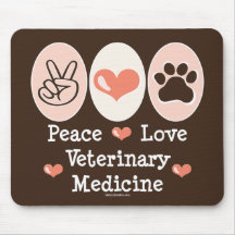 Veterinaría Mousepad del amor de la paz Tapete De Raton