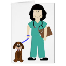 Veterinario con el perro tarjetas