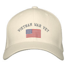 Veterinario de la guerra de Vietnam con la bandera Gorra De Beisbol