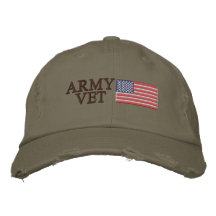 Veterinario del ejército con la bandera americana gorra de béisbol