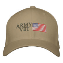 Veterinario del ejército con la bandera americana gorra bordada