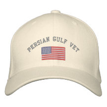 Veterinario del Golfo Pérsico con la bandera ameri Gorra De Béisbol