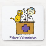 Veterinario futuro - chica con el gato alfombrilla de raton