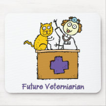 Veterinario futuro - chica con el gato alfombrilla de raton