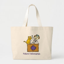 Veterinario futuro - chica con el gato bolsas