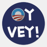 vey oy de obama pegatina redonda