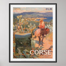 Viaje Córcega, Ajacio del vintage - Poster
