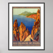 Viaje Córcega del vintage - Poster