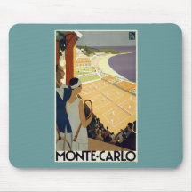 Viaje de Monte Carlo Mónaco del vintage Tapete De Ratones