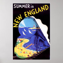 Viaje del tren a Nueva Inglaterra Poster
