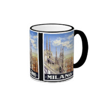 Viaje del vintage de Milano Italia Tazas