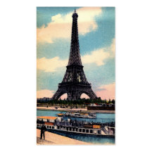 Viaje del vintage de París Francia de la torre Eif Tarjeta De Visita