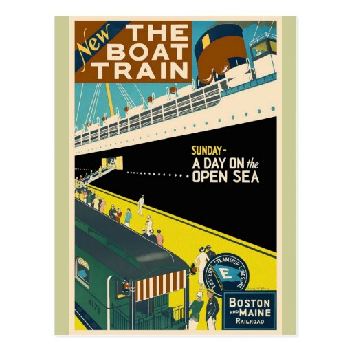 Viaje del vintage - el barco del tren postal