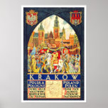 Viaje del vintage, Kraków Poster