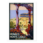 Viaje del vintage - Mónaco Monte Carlo Tarjeta Postal