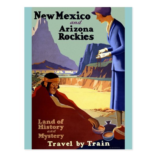 Viaje del vintage - New México y Arizona Rockies Postal