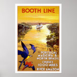 Viaje del vintage, travesía del Quantas-Amazonas Poster