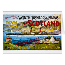 Viaje Escocia del vintage de los vapores de Royal  Tarjeton