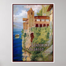 Viaje italiano del convento de Maggiore del lago d Poster