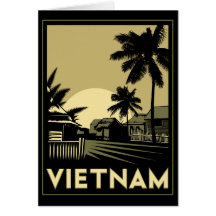 viaje retro del art déco de Vietnam Asia sudorient Felicitación