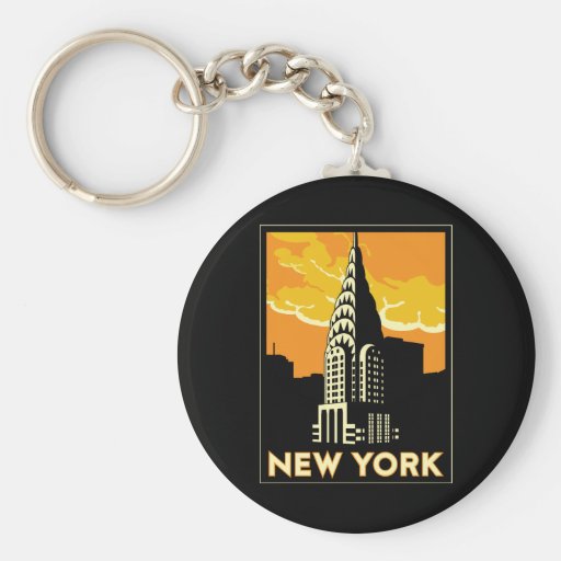 viaje retro del vintage de Nueva York Estados Unid Llavero Personalizado