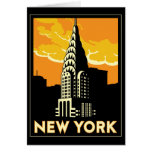viaje retro del vintage de Nueva York Estados Unid Felicitaciones
